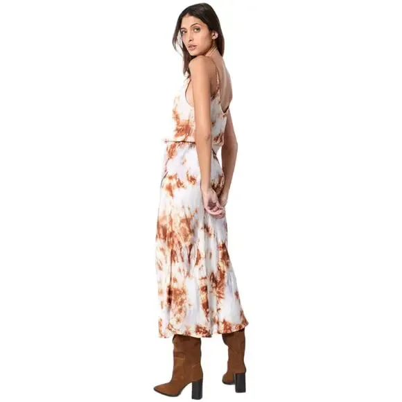 YFB Young Fabulous Broke Leyland Midi Skirt XS Tie Dye Slit Boho Thistle Cosmic - Picture 8 of 9